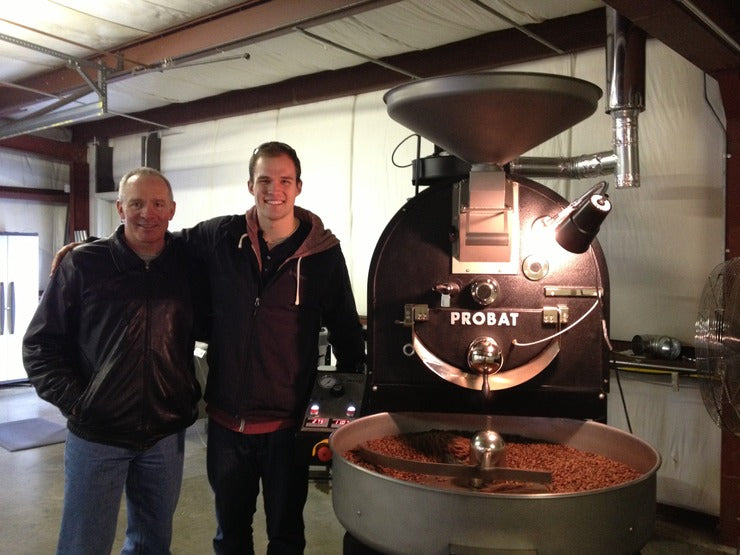 Coffee roasting on Probat Machine before Mighty Missouri was roasting coffee in North Dakota.