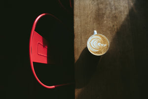 Latte art at Mighty Missouri Coffee Company