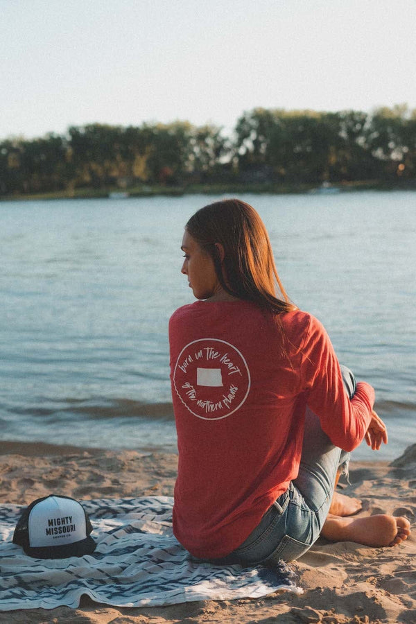 "Born in the Heart of the Northern Plains" Long Sleeve T-Shirt Mighty Missouri Coffee Co. 