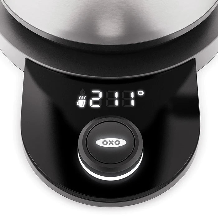 OXO Brew Gooseneck Electric Kettle – Hot Water Kettle, Pour Over Coffee &  Tea Kettle, Adjustable Temperature, Built-In Brew Timer, Stainless Steel